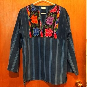 Guatemalan Blue Striped Unisex Shirt
